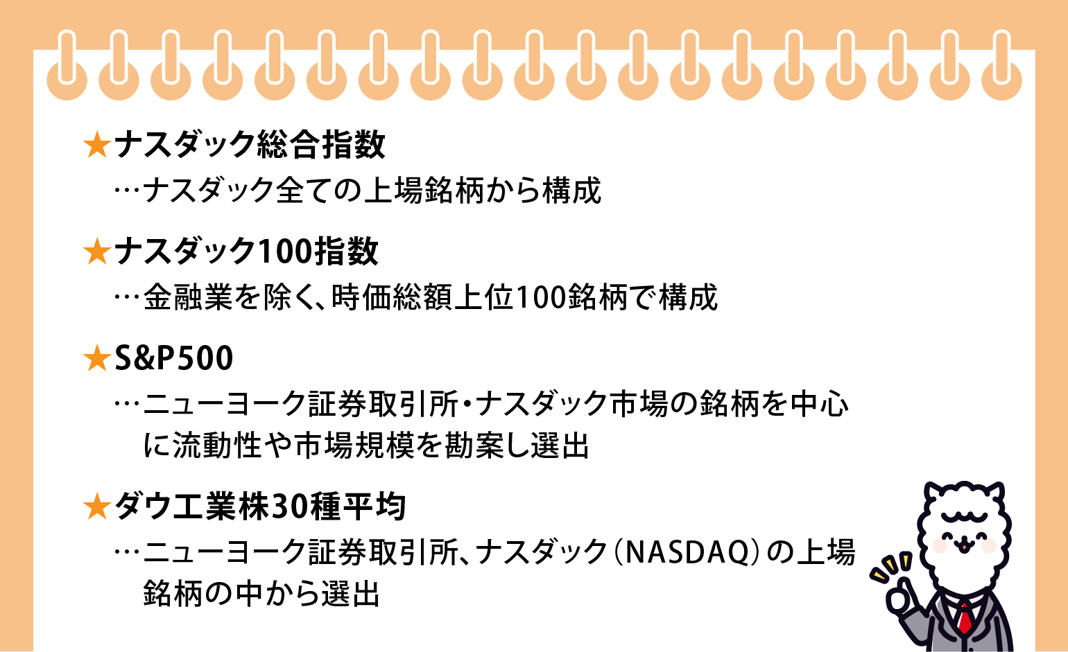 各指数の特徴①